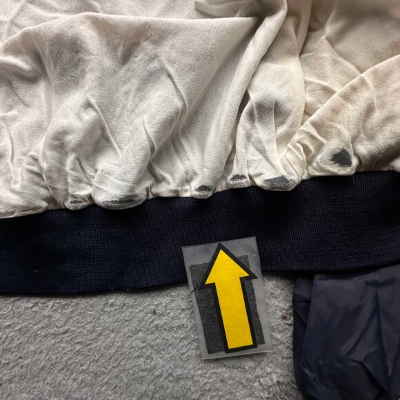 Vintage 70s Win Wear Nylon Varsity Button Lined Jacket Men Large Navy Blue Snap - Picture 9 of 16